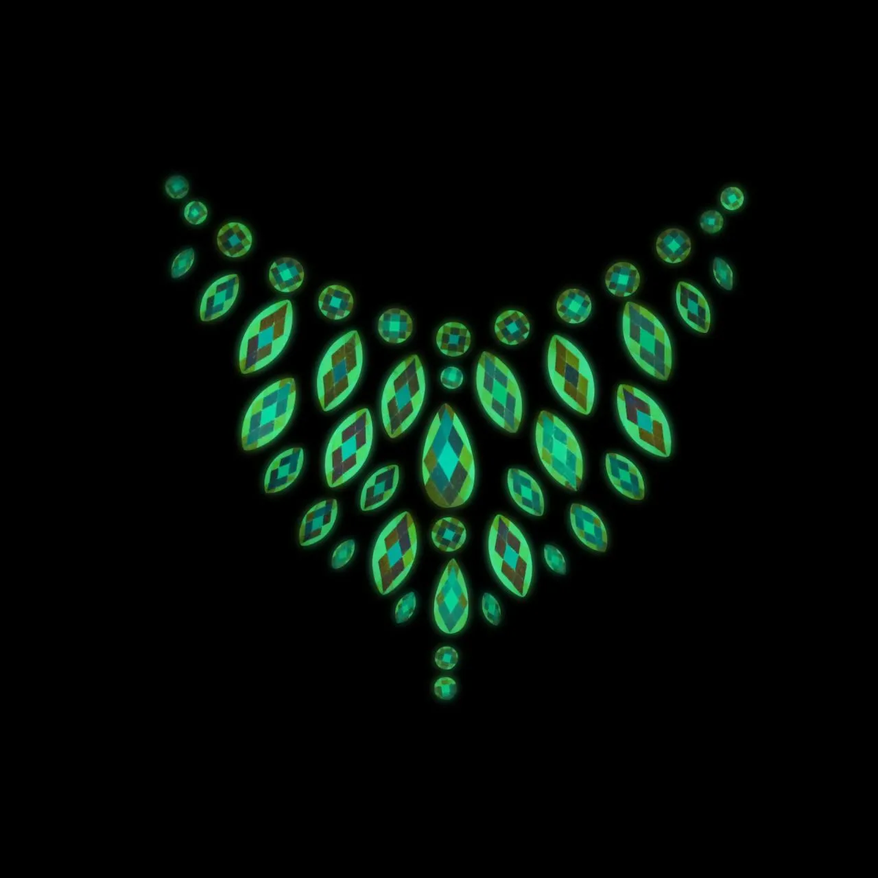 декоративное украшение (камни) на клеевой основе body jewelry stickers - chest - glow in the dark - в 