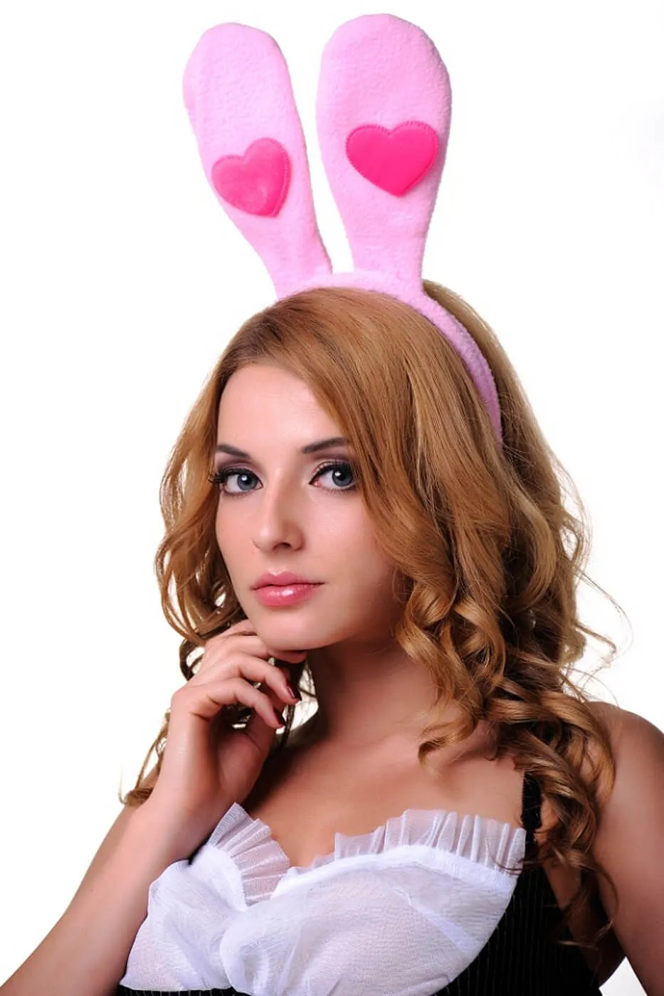 Ушки зайчика Le Frivole с сердечком, розовые