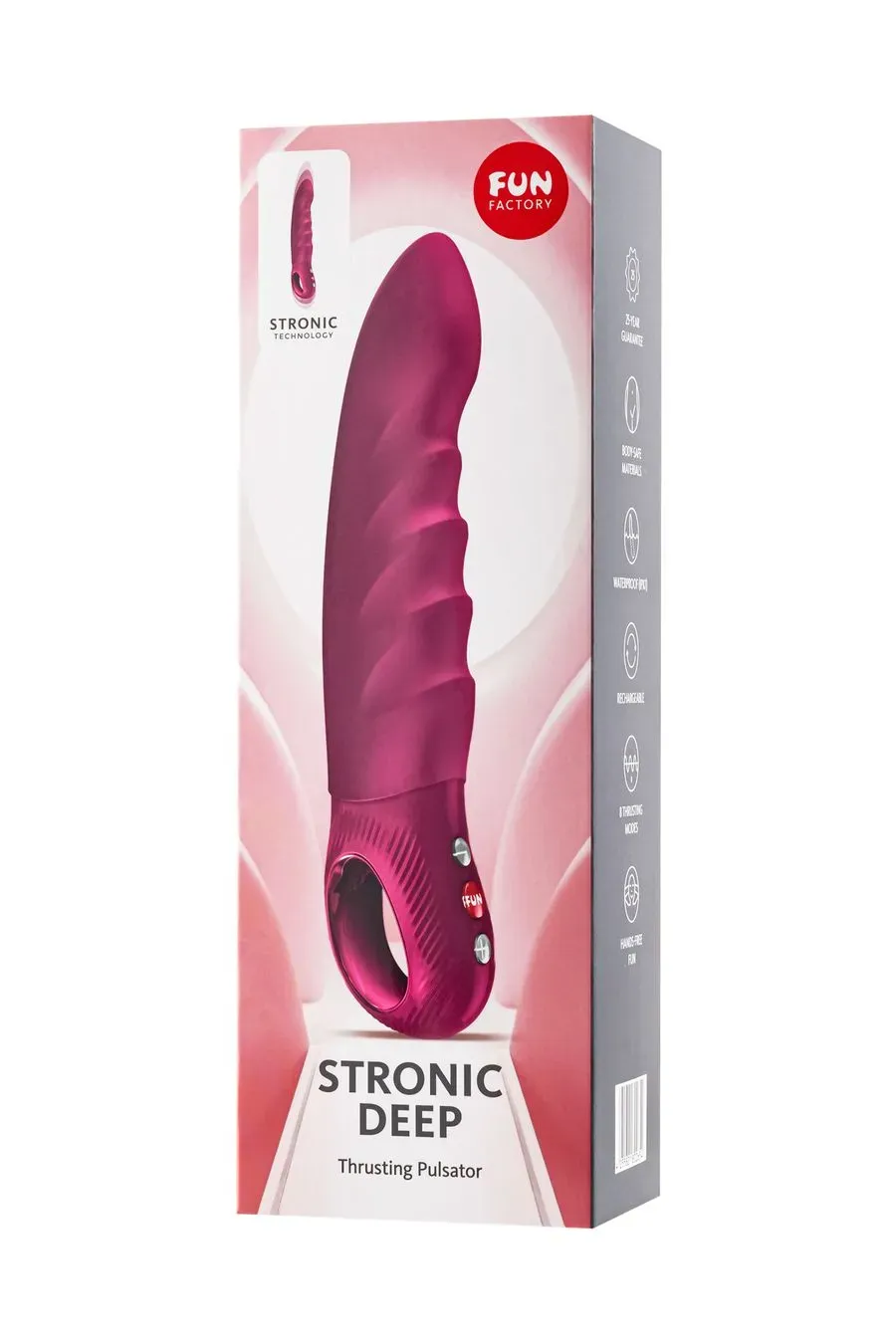 пульсатор fun factory stronic deep, силикон, бордовый, 21 см в 