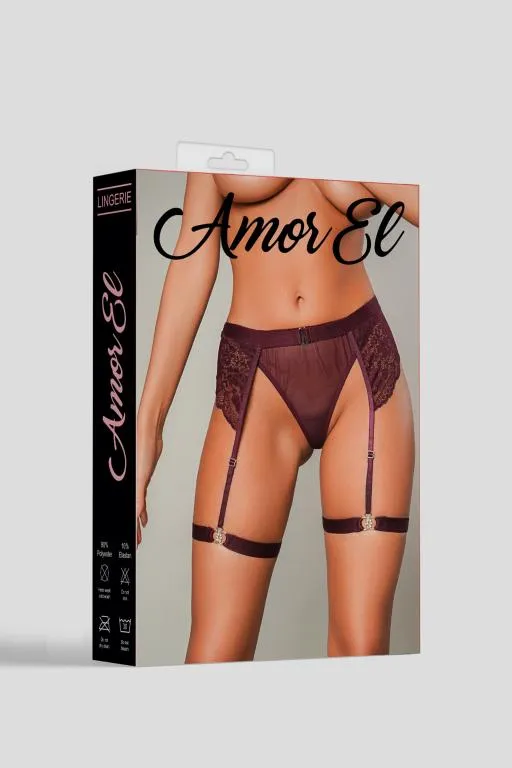 Эротическое женские трусики со съемными бусинами и поясом с гартерами l/xl в 