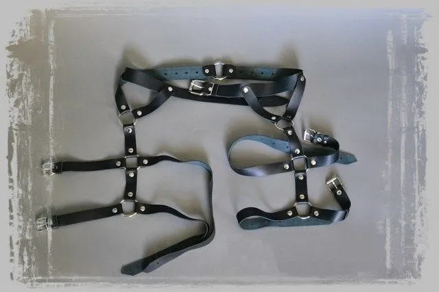 Эротическое бондажный комплект подиум черный, размер s в 