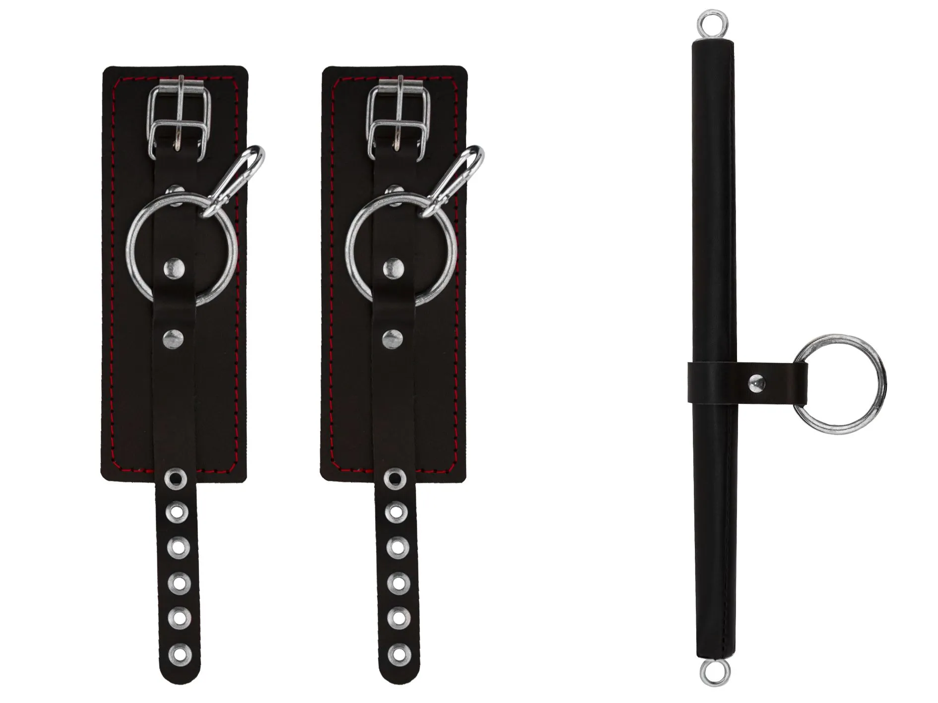 Набор для бондажа PinkRabbit с распоркой и наручниками, черный