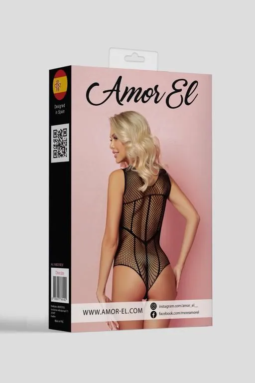 Эротическое боди amor el с вырезом в виде шнуровки (s/l) в 