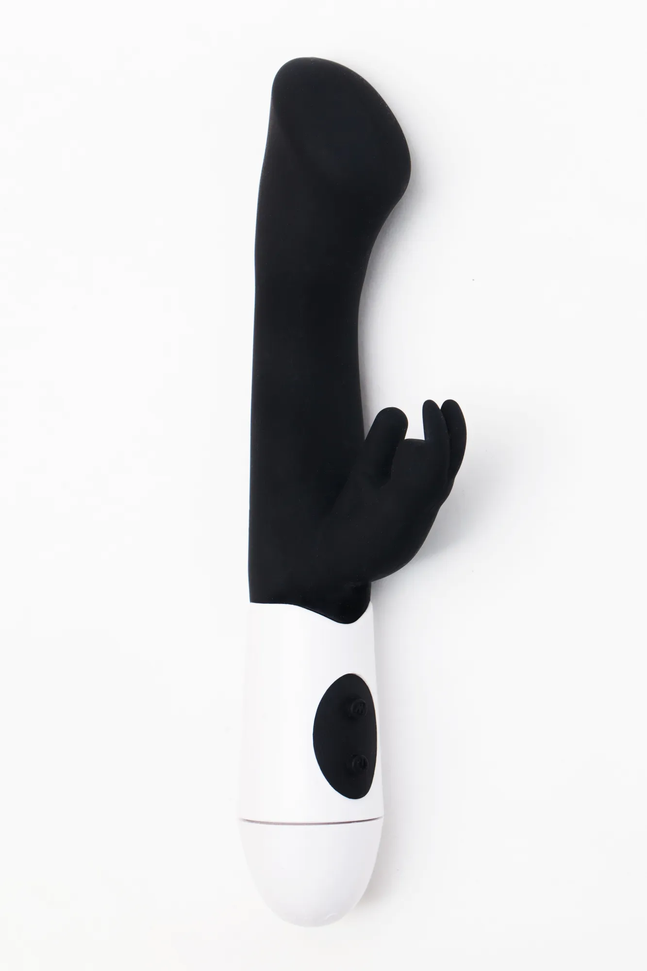 Вибратор силиконовый для стимуляции точки G и клитора черный 47494-MM