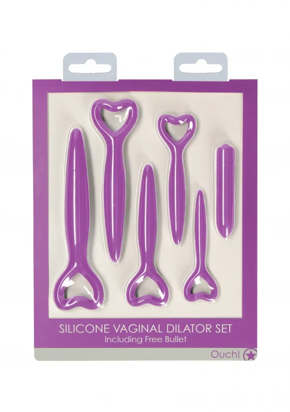 набор вагинальных расширителей с вибропулей silicone vaginal dilator set в 