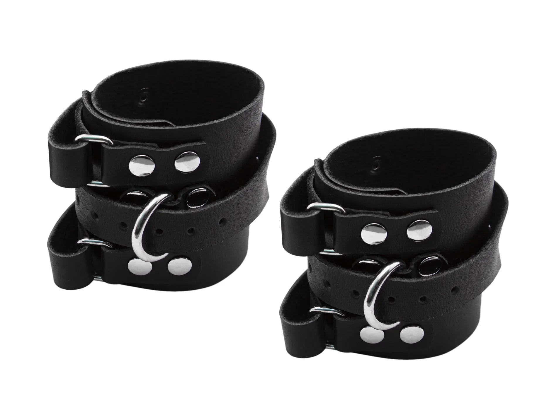 напульсники подиум из кожи, черные в 