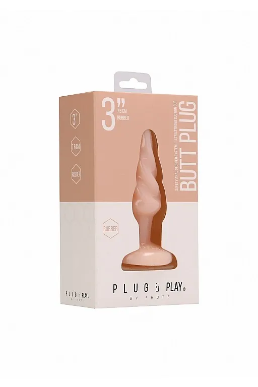 plu004fle: анальная пробка rounded - 3 inch в 