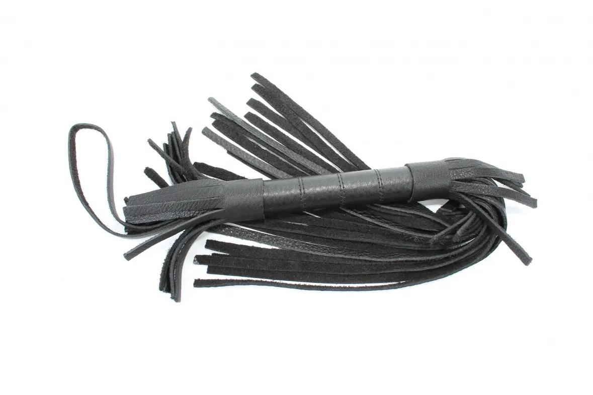 плетка короткая из натуральной кожи черная 54003ars в 