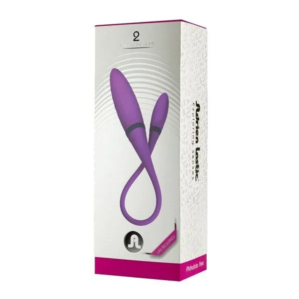 вибратор двусторонний adrien lastic 2 с пультом, фиолетовый в 