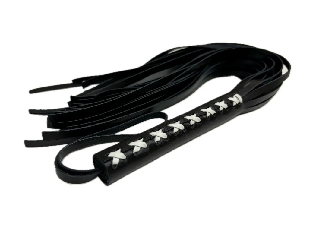 плеть кожаная с белым плетением 6019-2ars в 