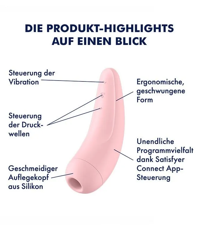 вакуумно-волновой стимулятор satisfyer curvy 2+ с возможностью управления через приложение - розовый в 