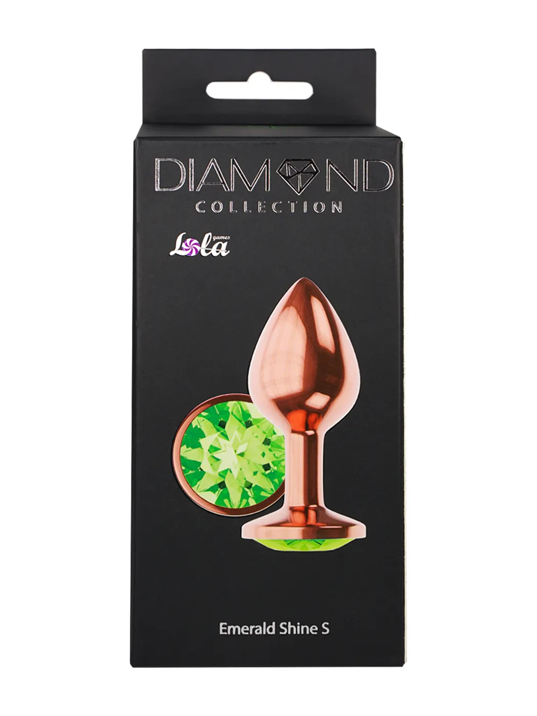 анальная пробка diamond emerald shine s розовое золото 4027-01lola в 