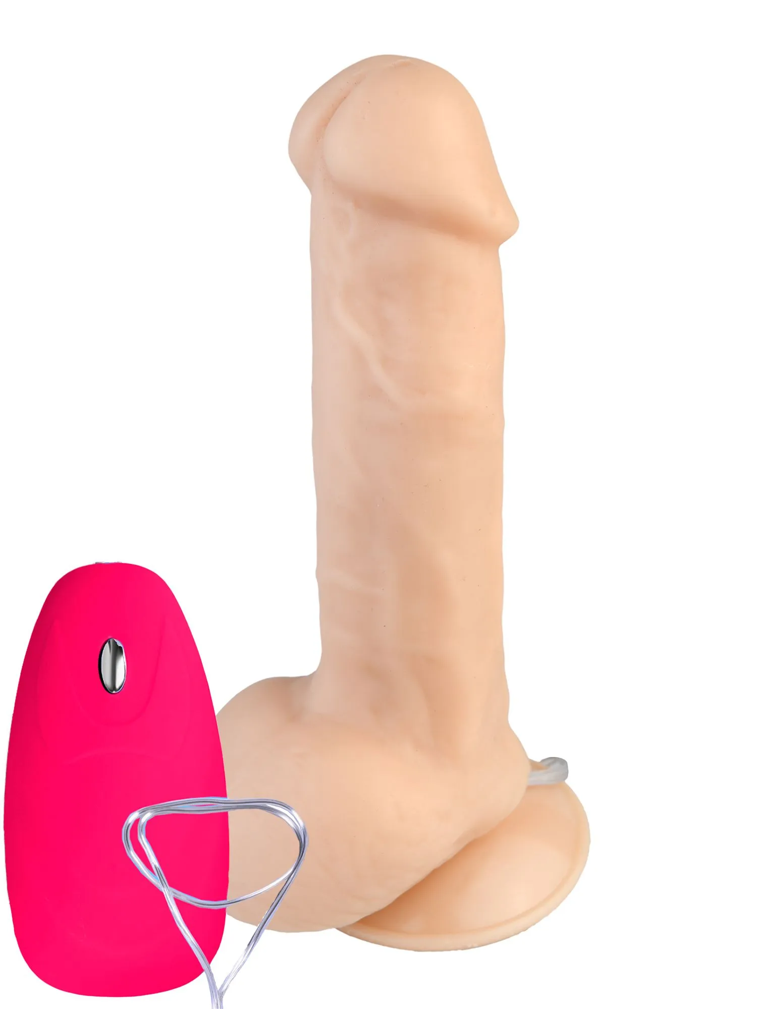 вибромассажер с присоской №5, телесный в 