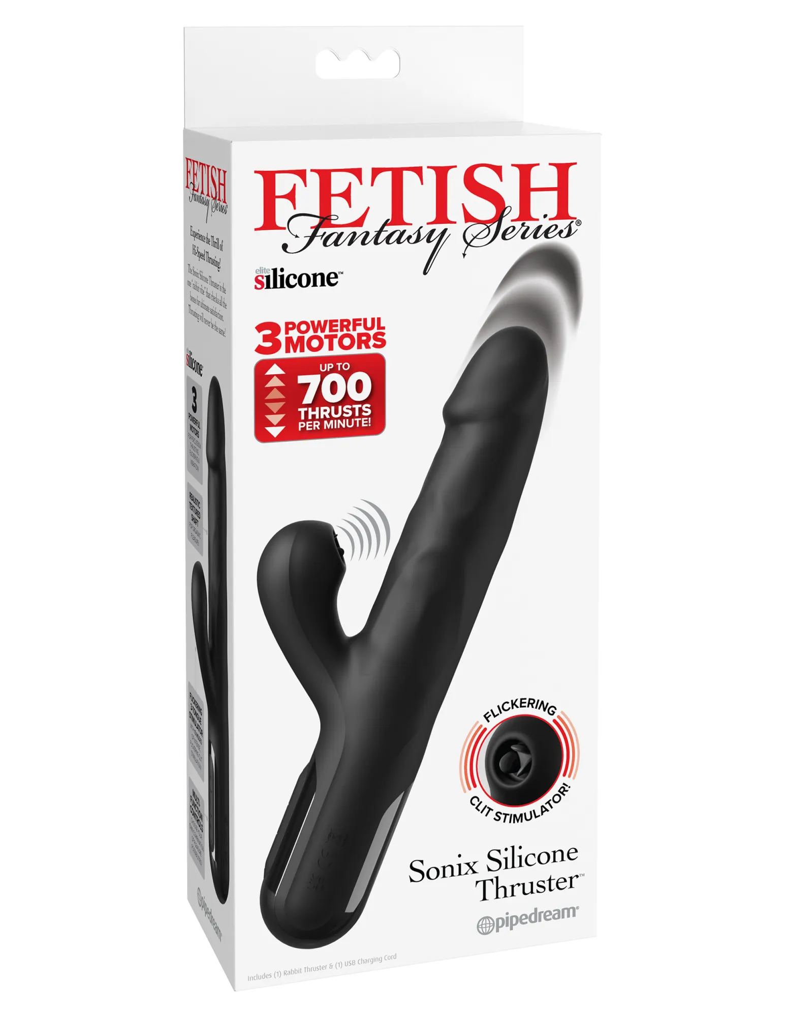 Вибратор c тройной стимуляцией Sonix Silicone Thruster 456523PD