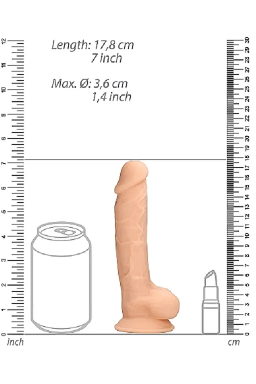 фаллоимитатор silicone dildo with balls - 17,8 см. в 