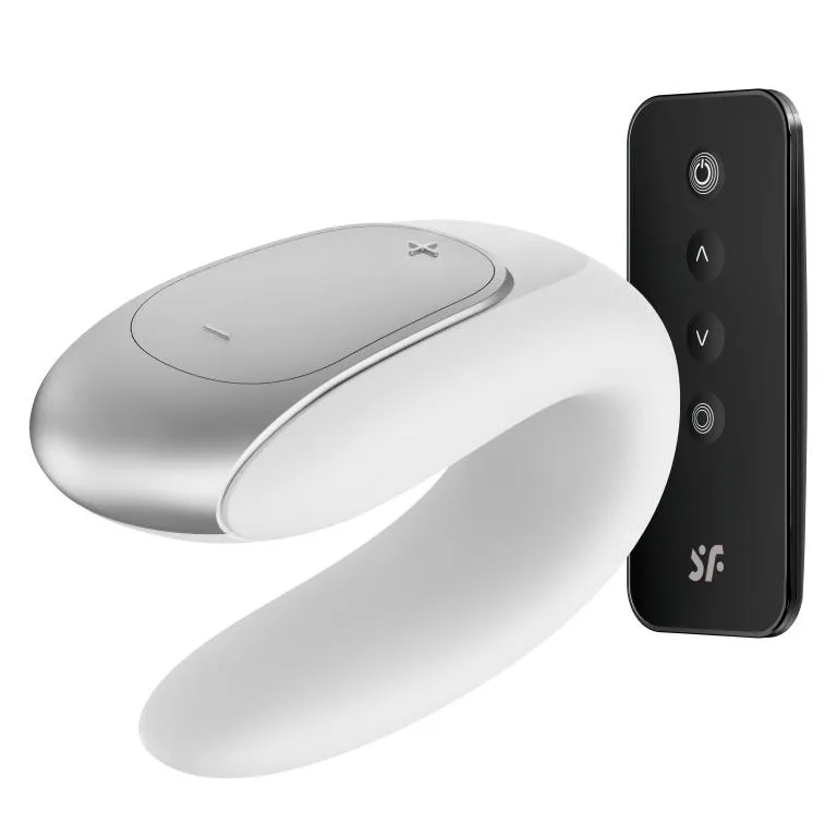 парный вибратор satisfyer double fun с возможностью управления через пульт и приложение (белый) в 