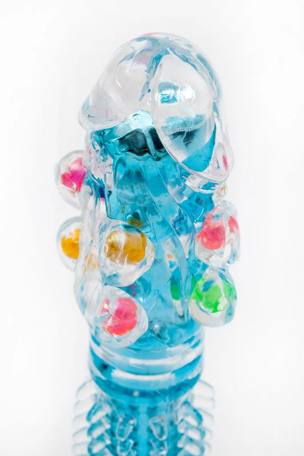 вибратор 16,5х 3,5 см с дополнительными пупырышками, голубой 47546-mm в 