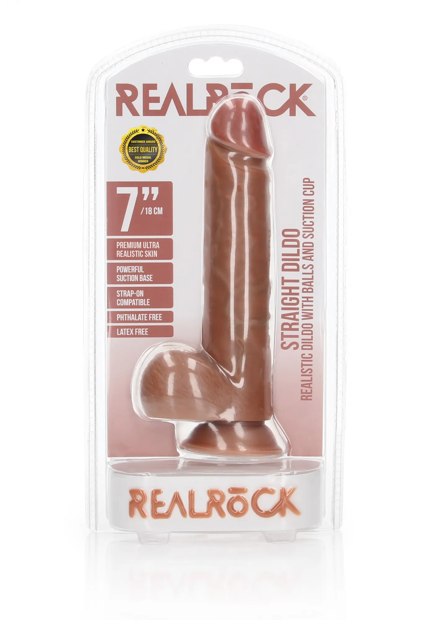 Фалоимитатор Straight Realistic Dildo  Balls  Suction Cup - 7''/ 18 cm