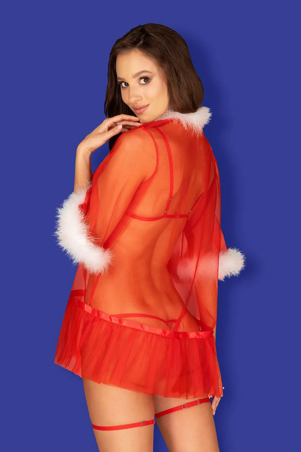 Эротическое соблазнительный новогодний пеньюар obsessive santasia в 