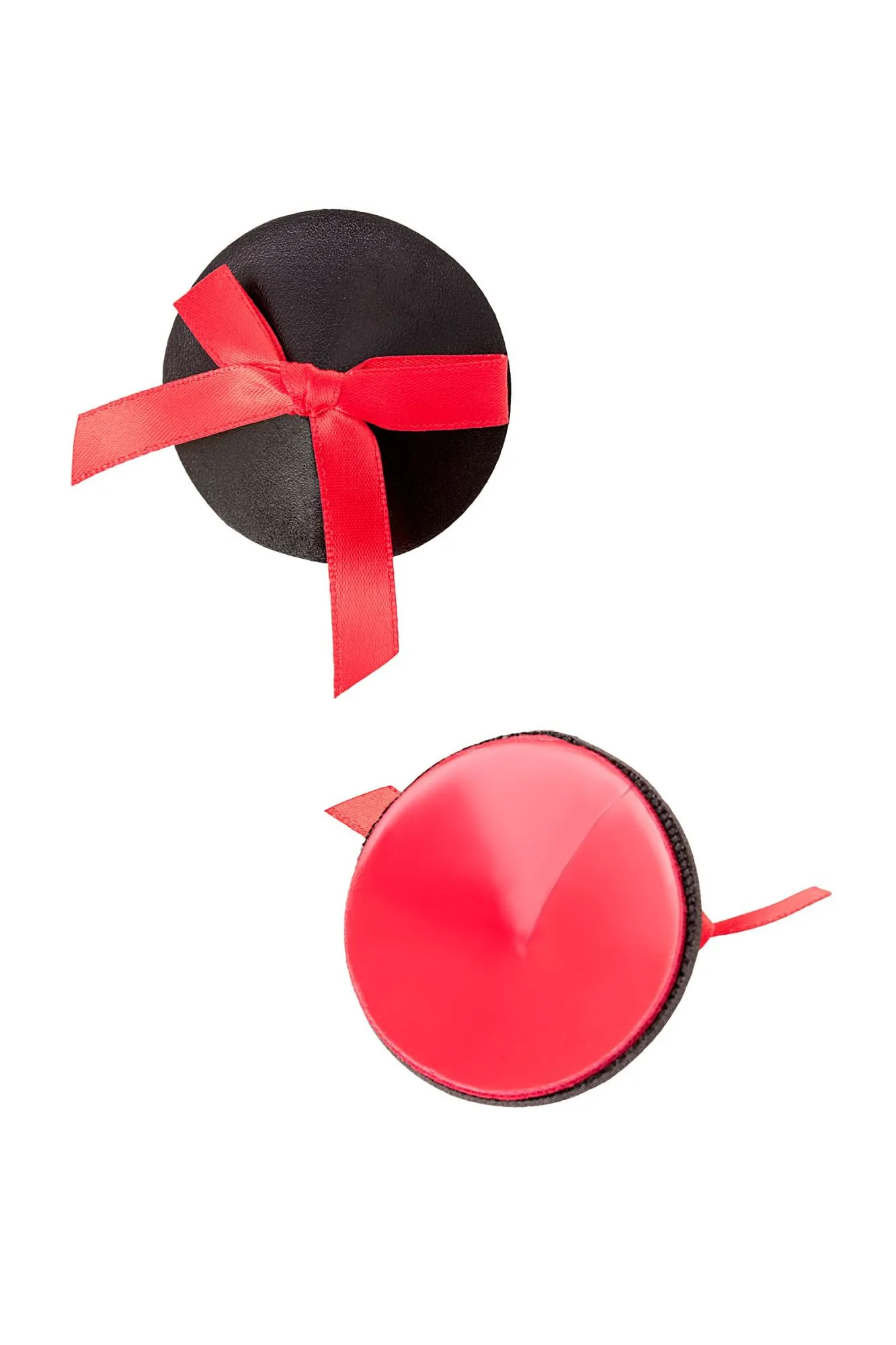 Эротическое пэстис erolanta bunty, круглые, с бантиками, черный-красный в 