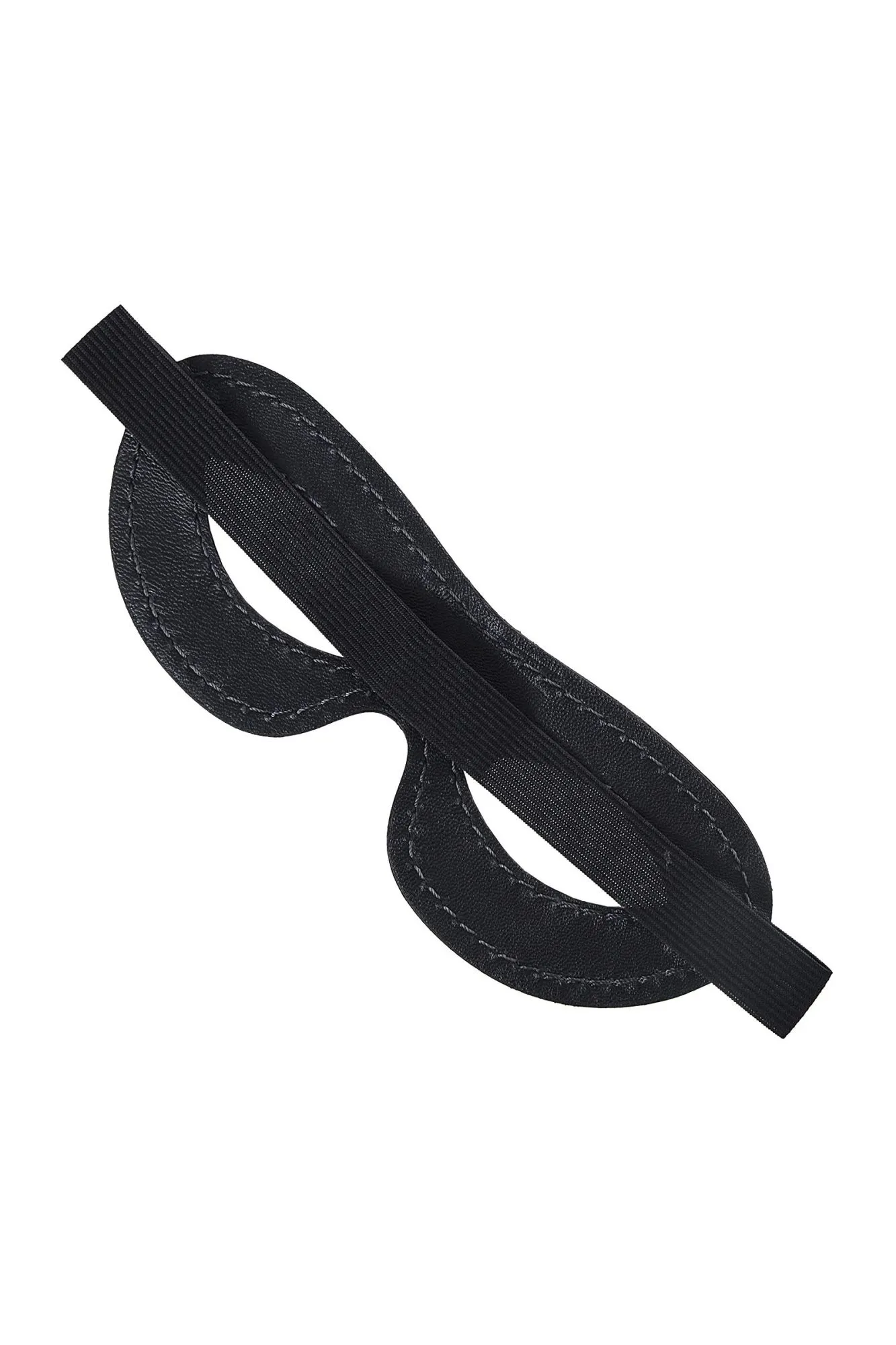 маска pecado bdsm, открытая овальная, натуральная кожа, черная в 