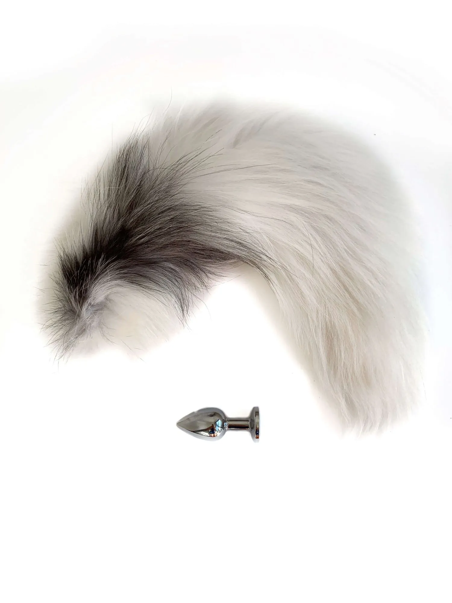 пробка анальная со съемным белым хвостом в 