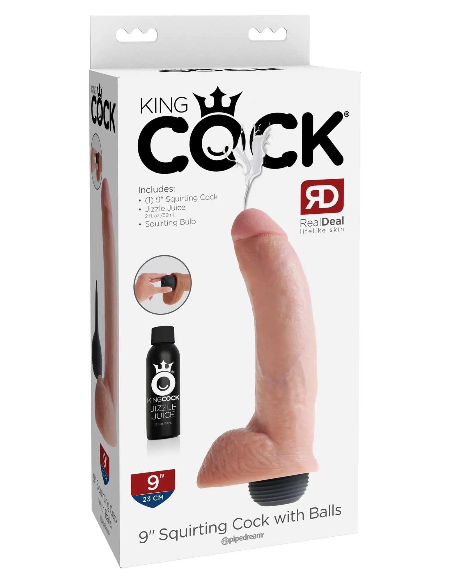 фаллоимитатор с имитацией семяизвержения  king cock 9" squirting pipedream 560321pd в 