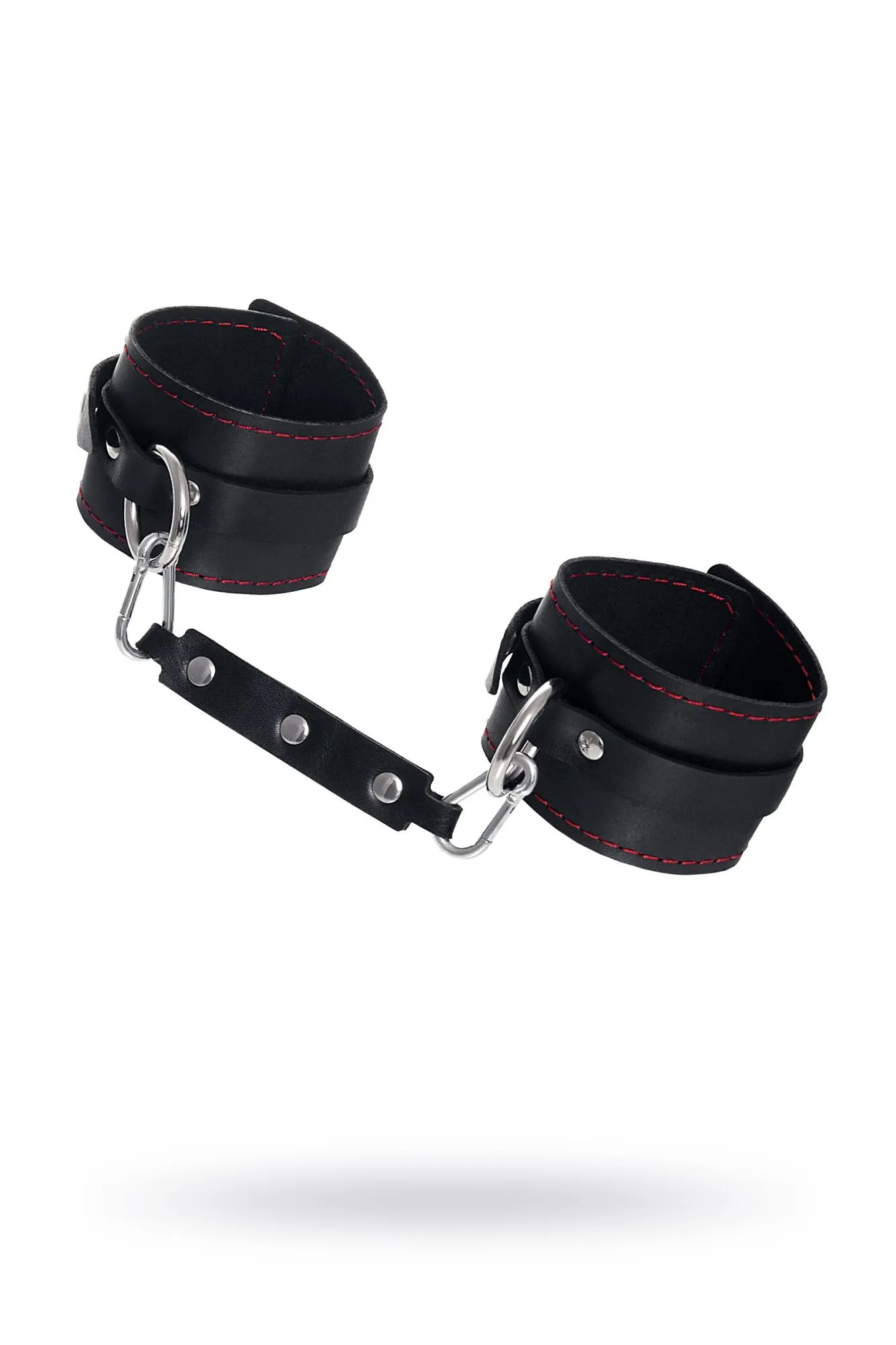 оковы pecado bdsm, однослойные с контрастной строчкой, натуральная кожа, черные в 