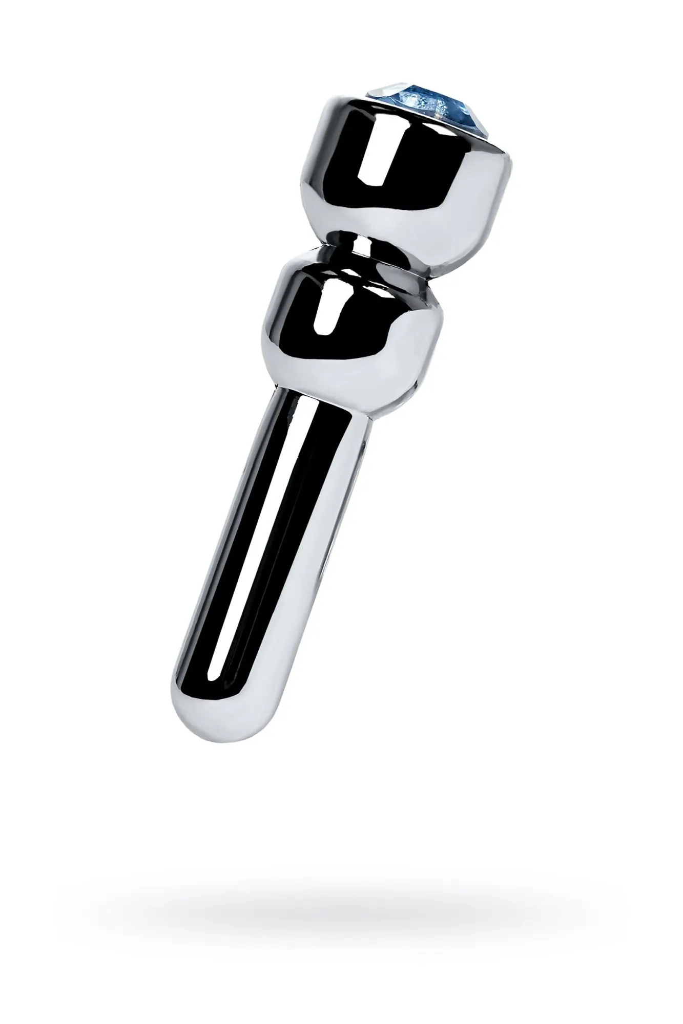 уретральный плаг со стразом малый, toyfa metal, серебряный в 