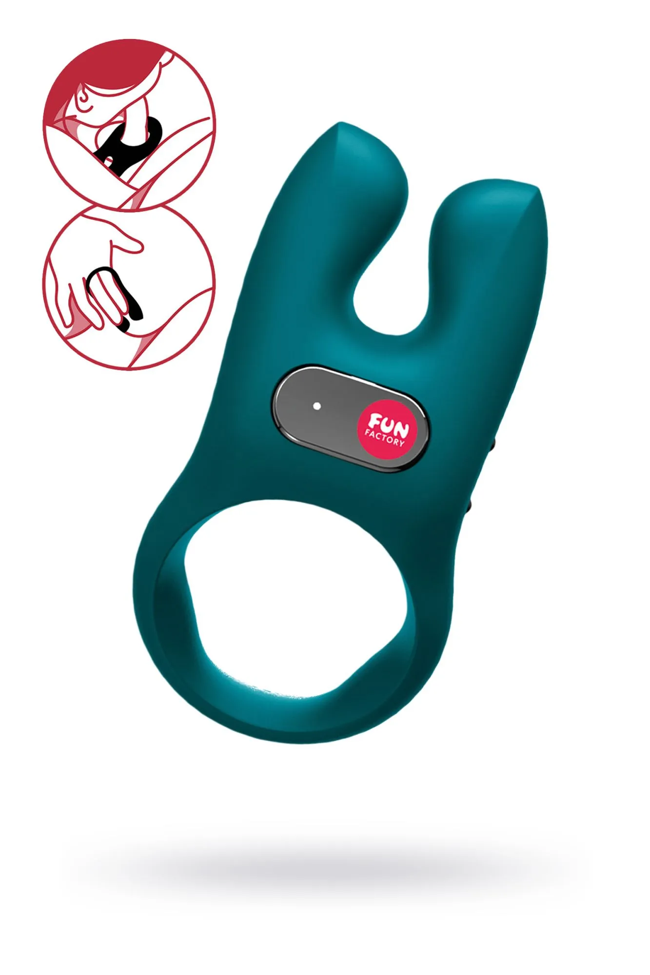 кольцо эрекционное fun factory nos с вибрацией, силикон, зелёное, 8 см в 