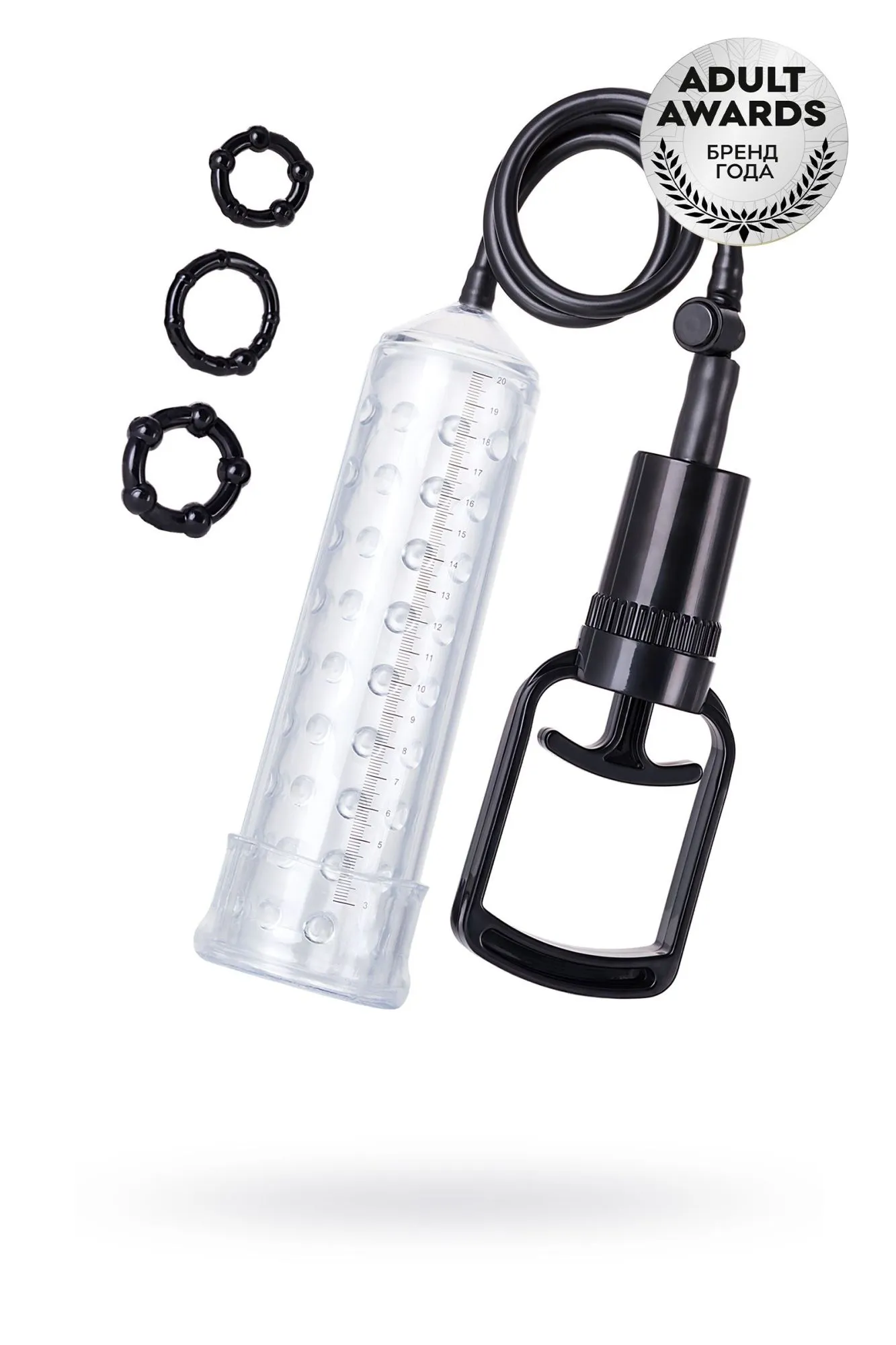 помпа для пениса toyfa a-toys, tpe, прозрачный, 23,5 см в 
