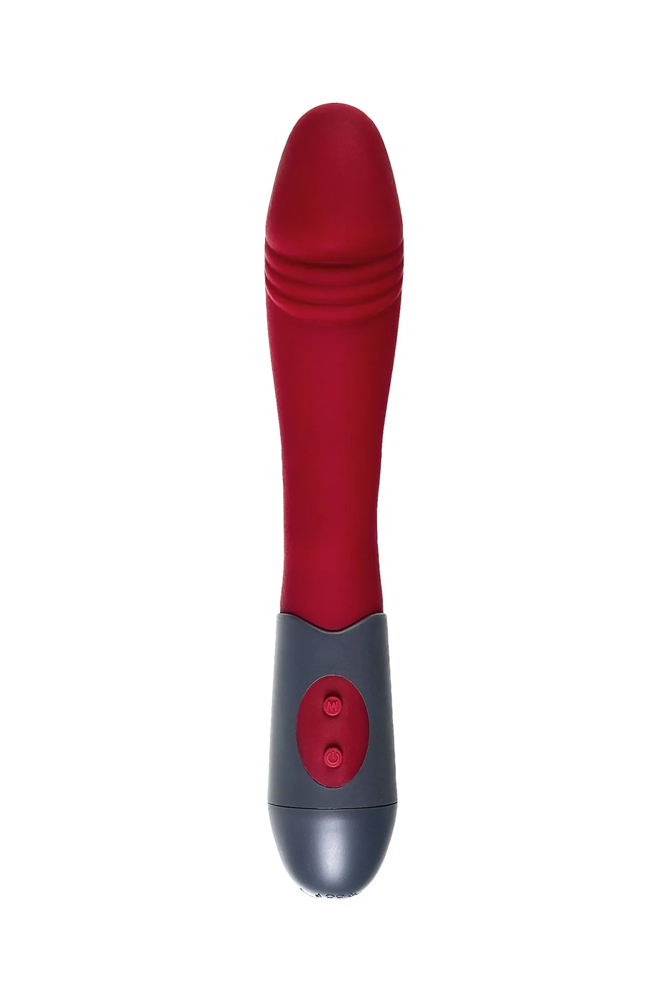 нереалистичный вибратор, силикон, бордовый, 19,8 см в 