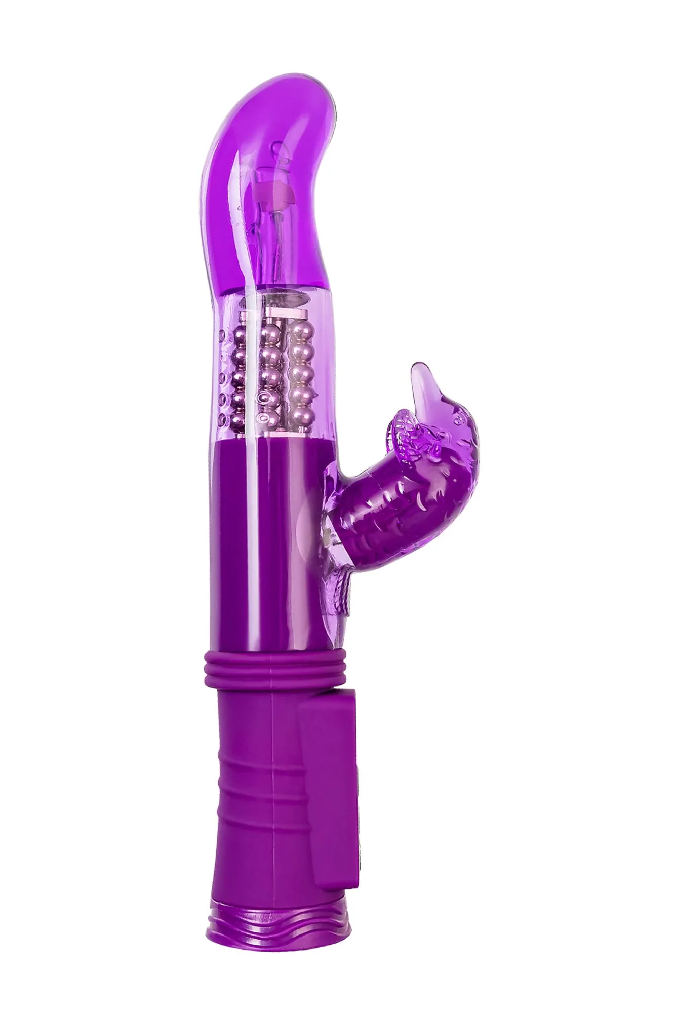 вибратор с клиторальным стимулятором toyfa a-toys, tpr, фиолетовый, 22,5 см в 