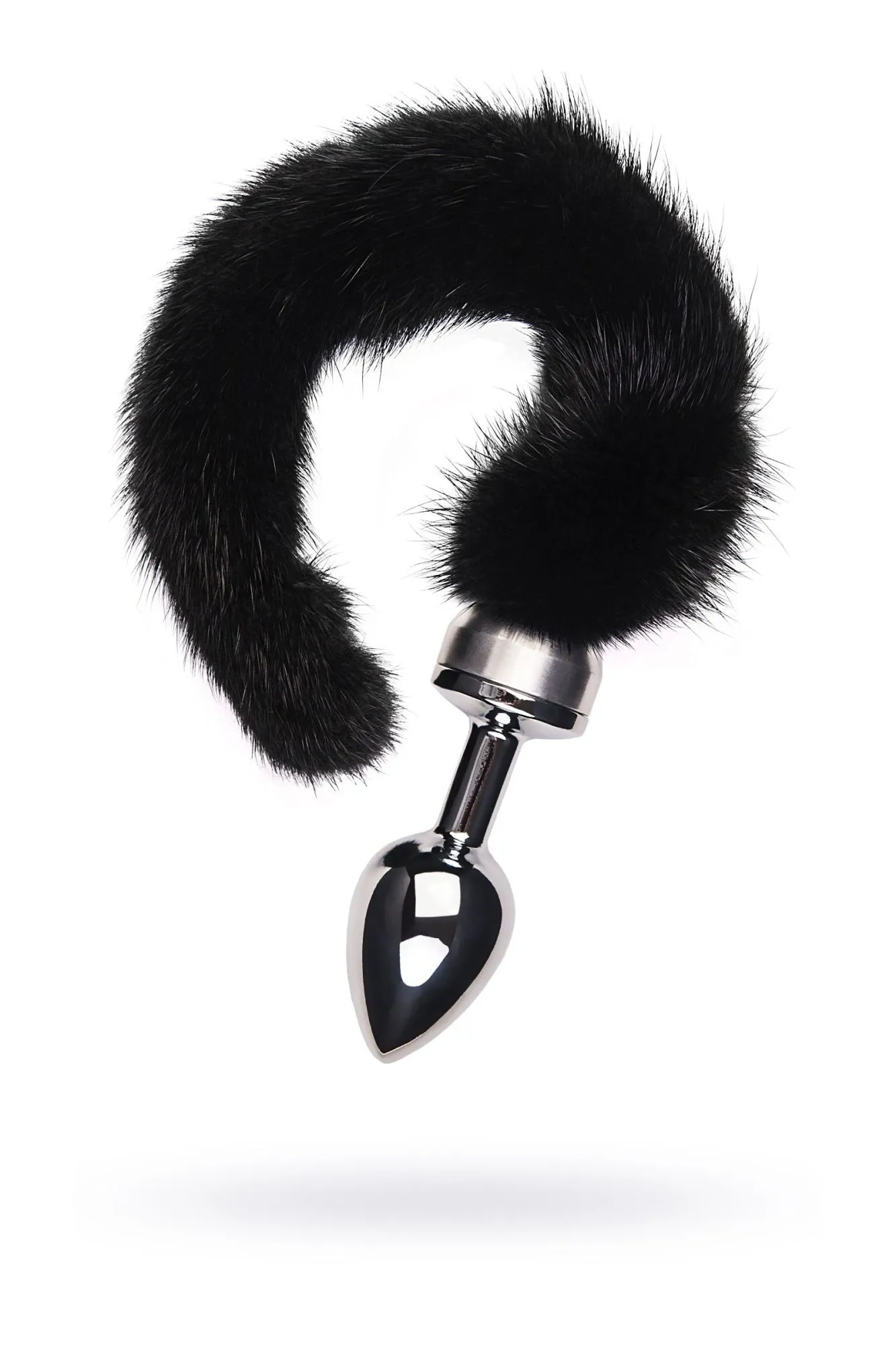 анальная втулка metal by toyfa, металл, серебряная, с черным хвостом, 32 см, ø 2,9 см, 175 г в 