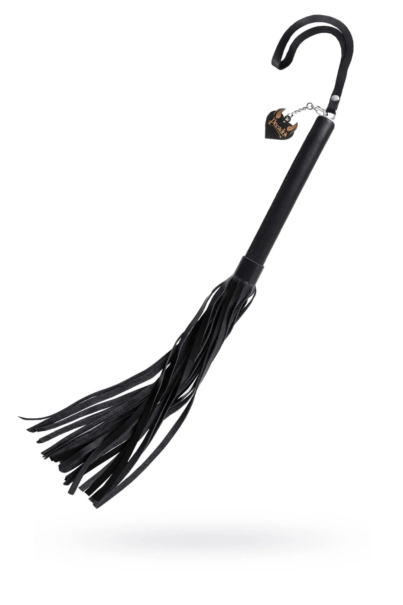 плеть pecado bdsm, чёрная рукоять, чёрные хлысты, натуральная кожа в 