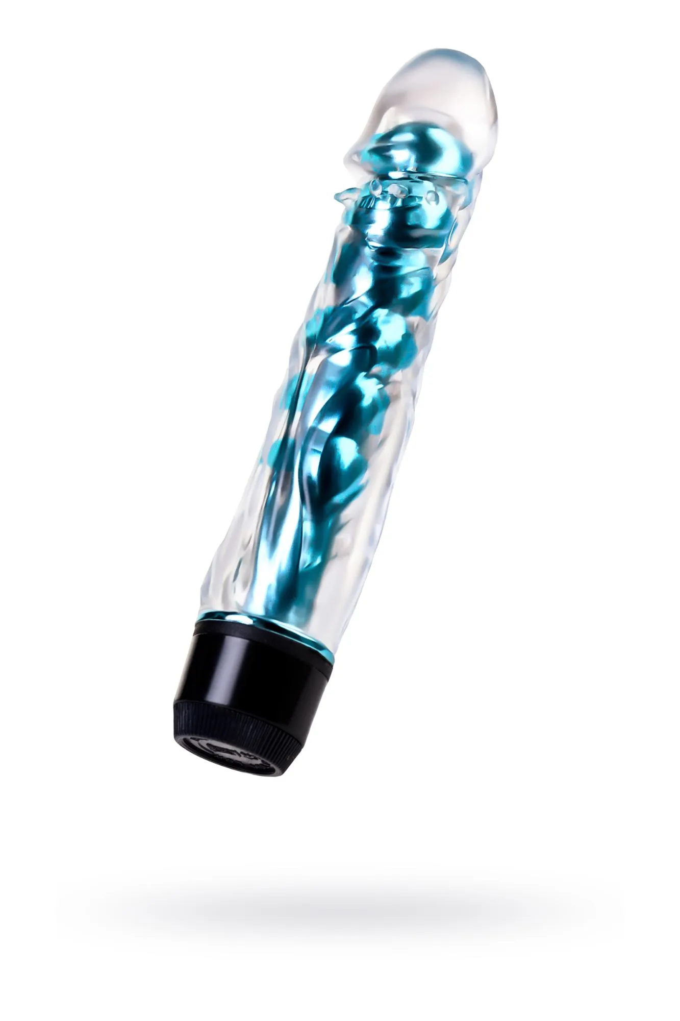 вибратор toyfa trio vibe, tpe, голубой, 15,5 см в 