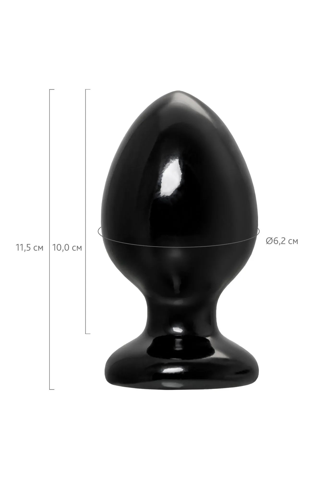 анальная втулка toyfa popo pleasure cetus α, pvc, черная, 11,5 см, ø 6,2 см в 