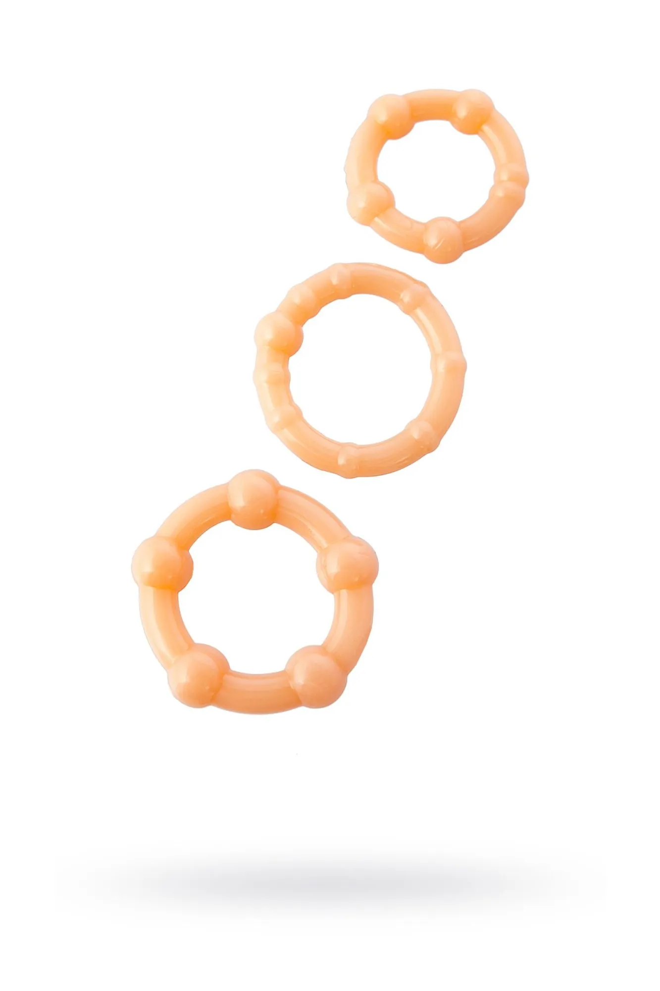 набор колец 3 шт, toyfa, pvc, телесный в 