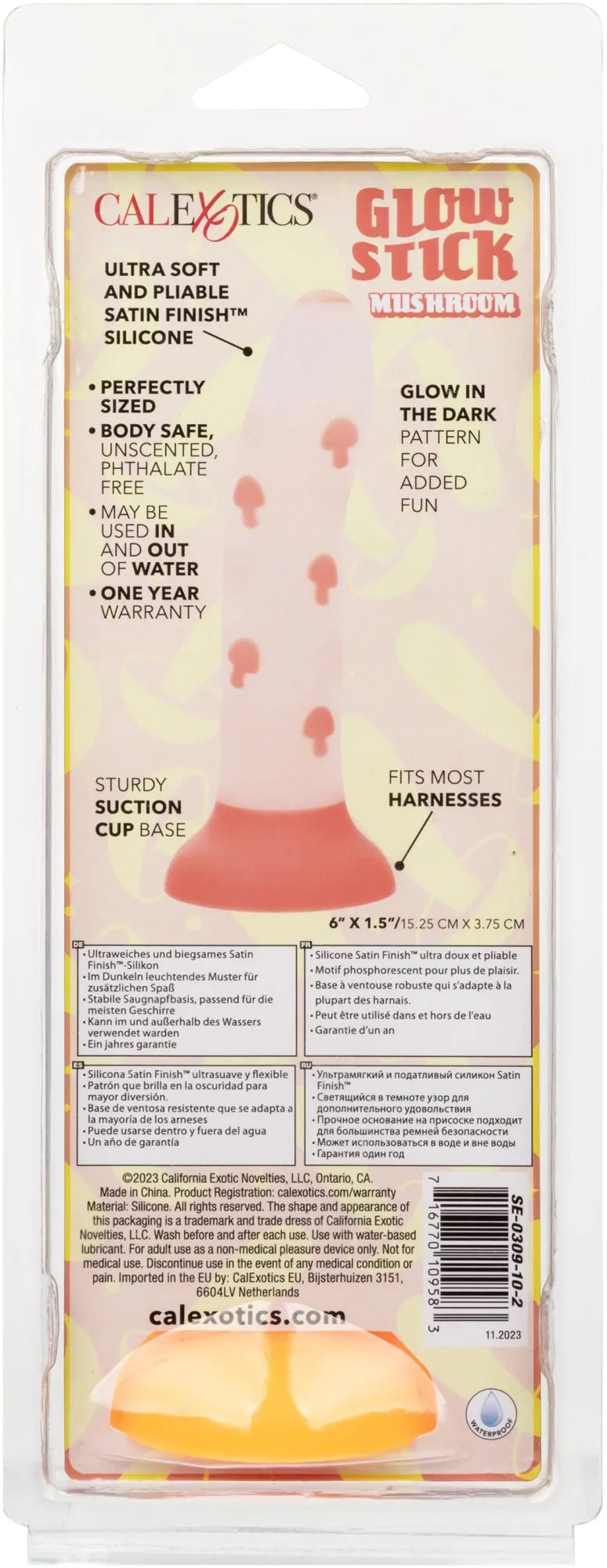 светящийся фаллоимитатор glow stick mushroom в 