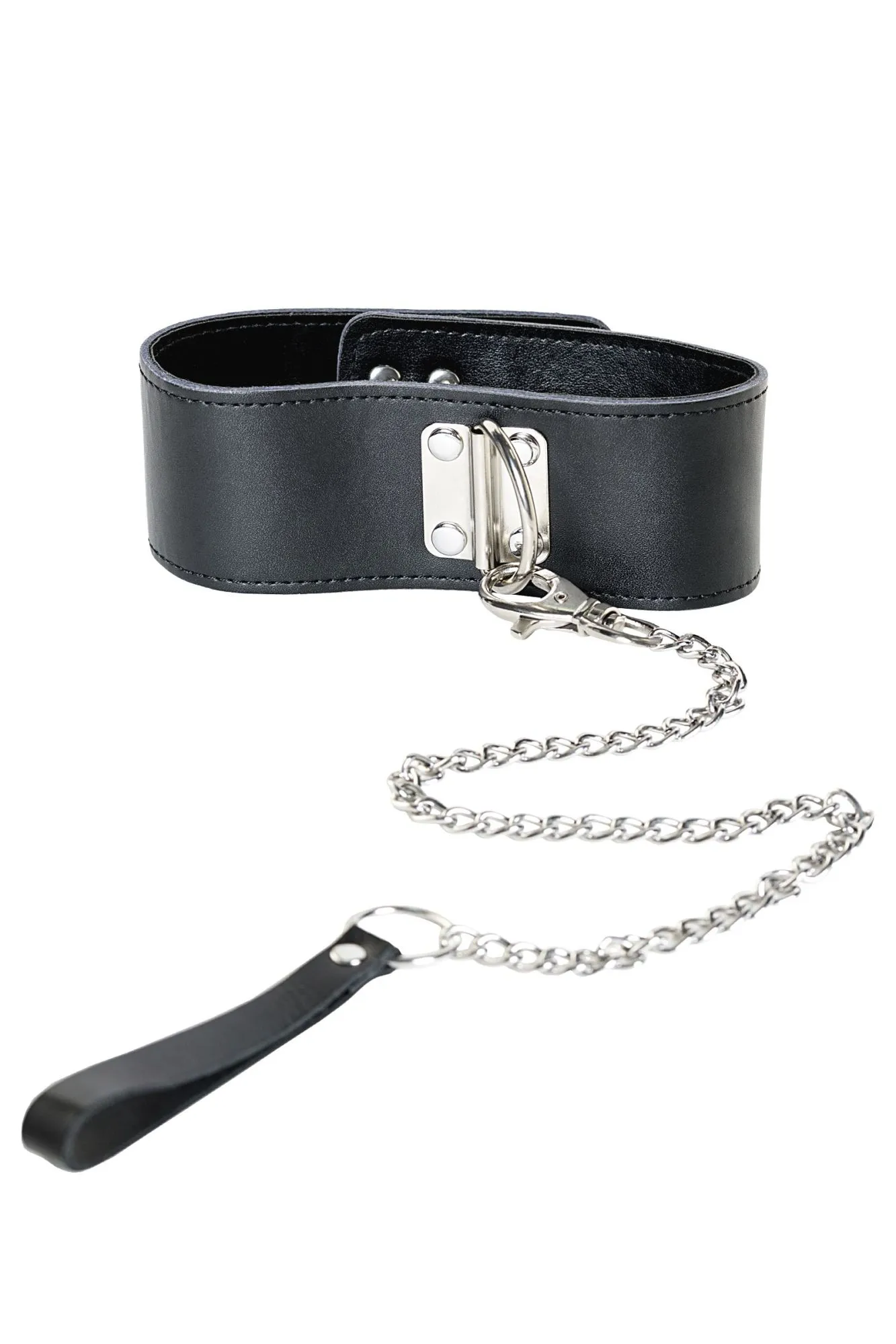 ошейник toyfa theatre кожаный с поводком черный в 