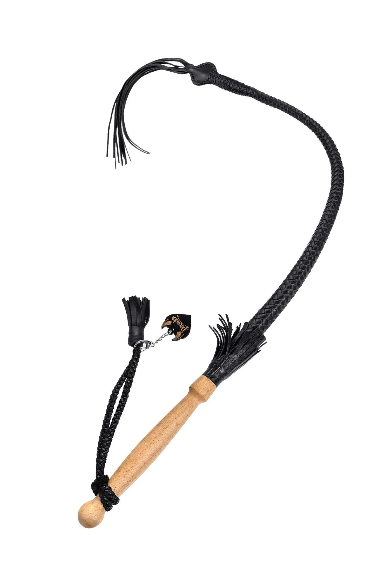 кнут плетеный pecado bdsm, натуральная кожа, чёрный, 85 см в 