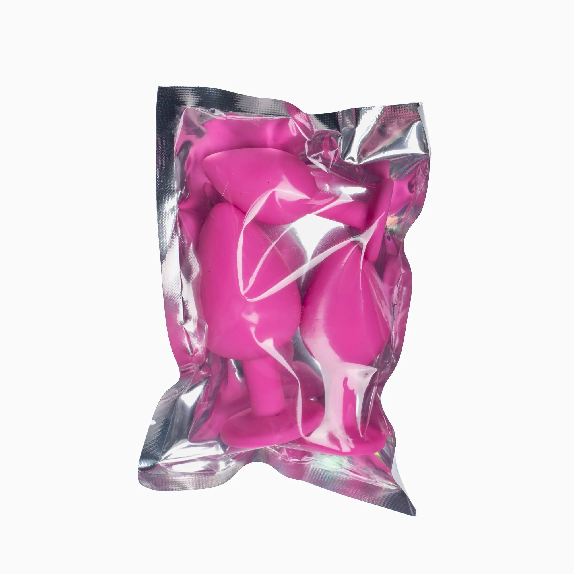 набор анальных пробок pink rabbit jessie, 3 шт., силиконовые, с разноцветным кристаллом, розовые в 