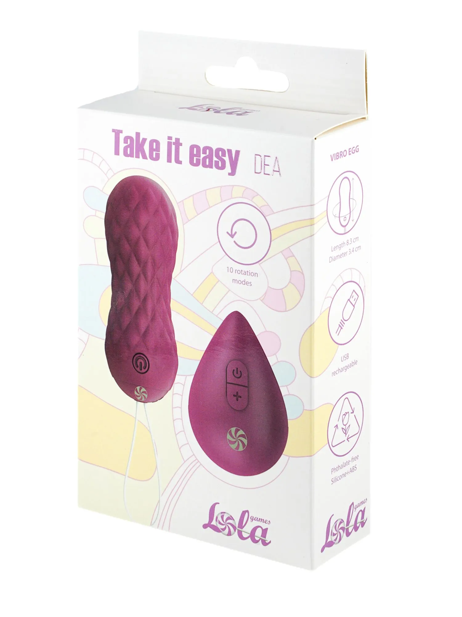 вращающиеся виброшарики на пульте take it easy dea purple 9021-06lola в 