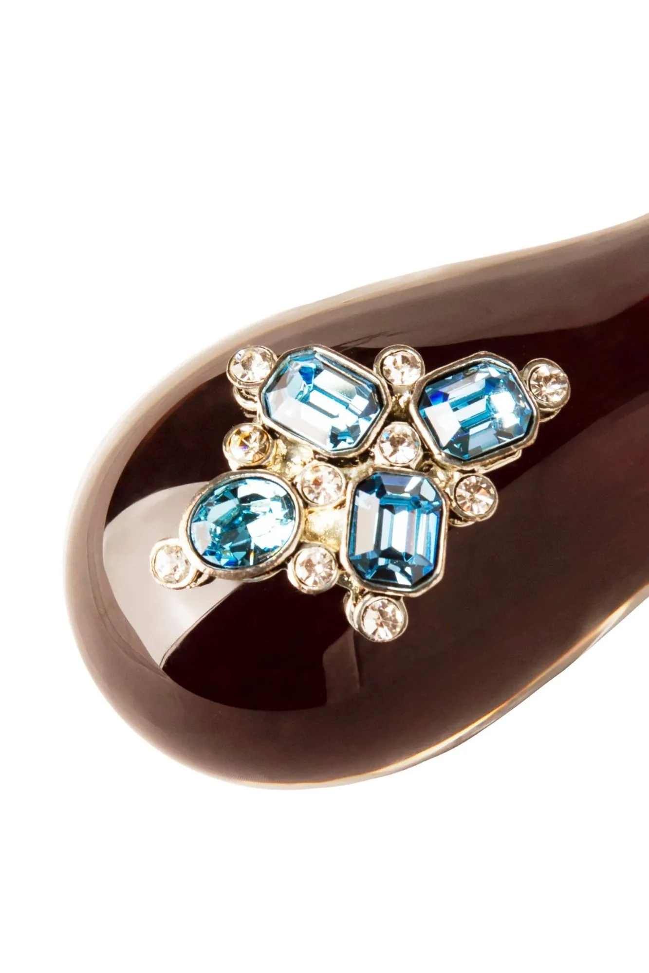 стимулятор стеклянный с кристаллами swarovski, коричневый в 