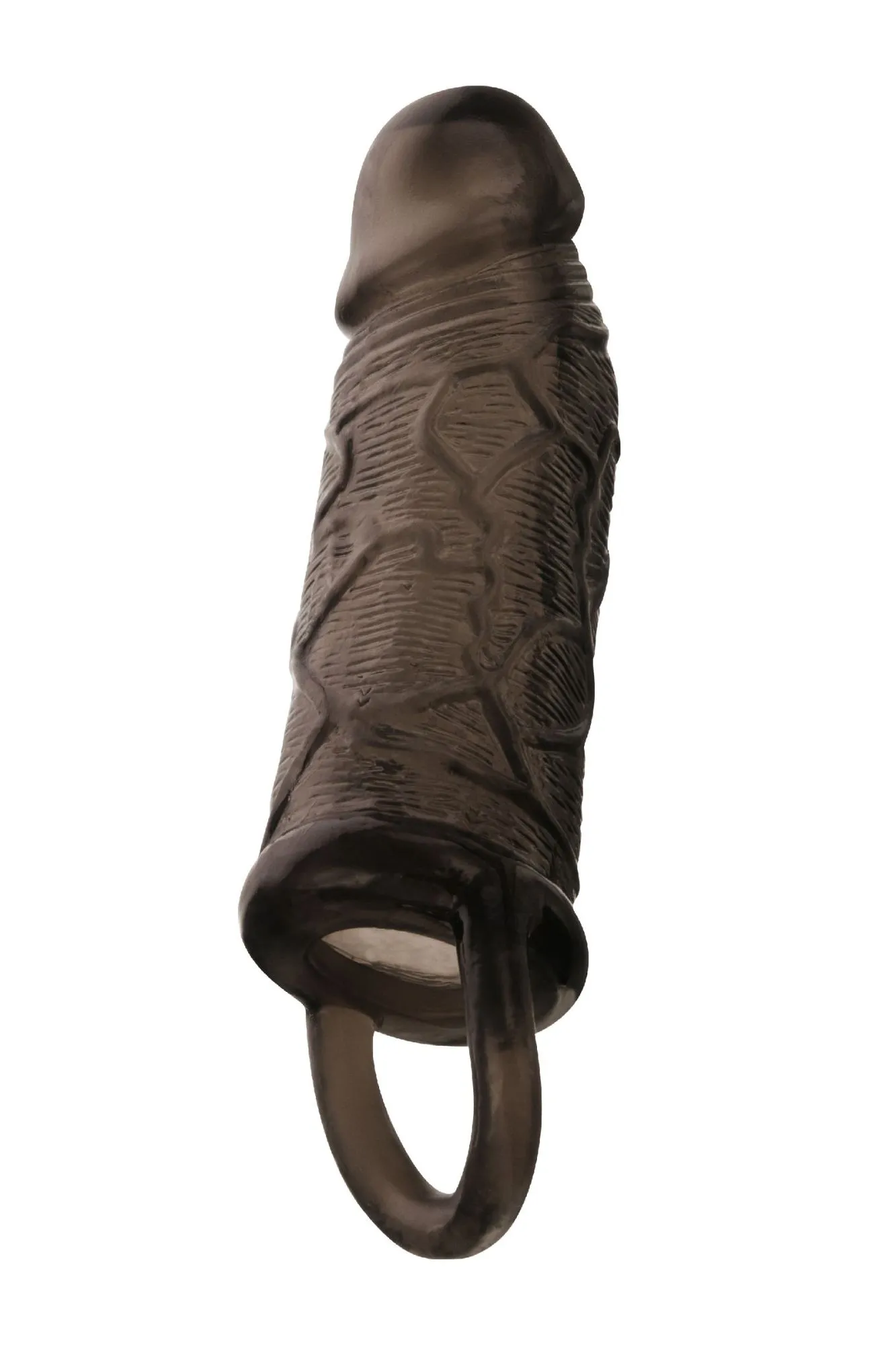 насадка toyfa xlover, для увеличения размера с кольцом, tpe, чёрная, 14,5 см в 