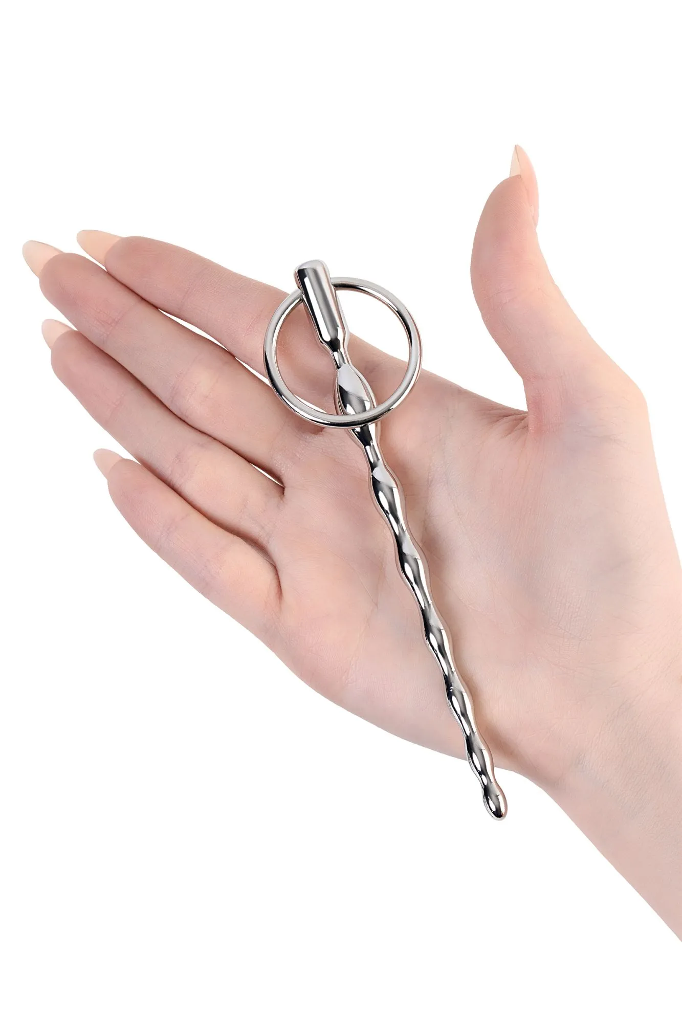 уретральный плаг-косичка metal by toyfa с кольцом в основании, серебряный в 