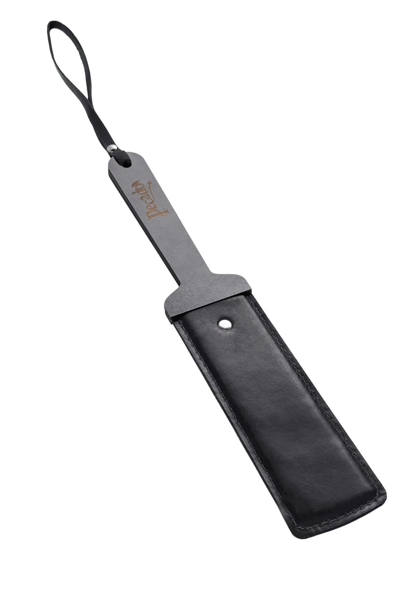 паддл pecado bdsm, гибкий, натуральная кожа и дерево, черный в 