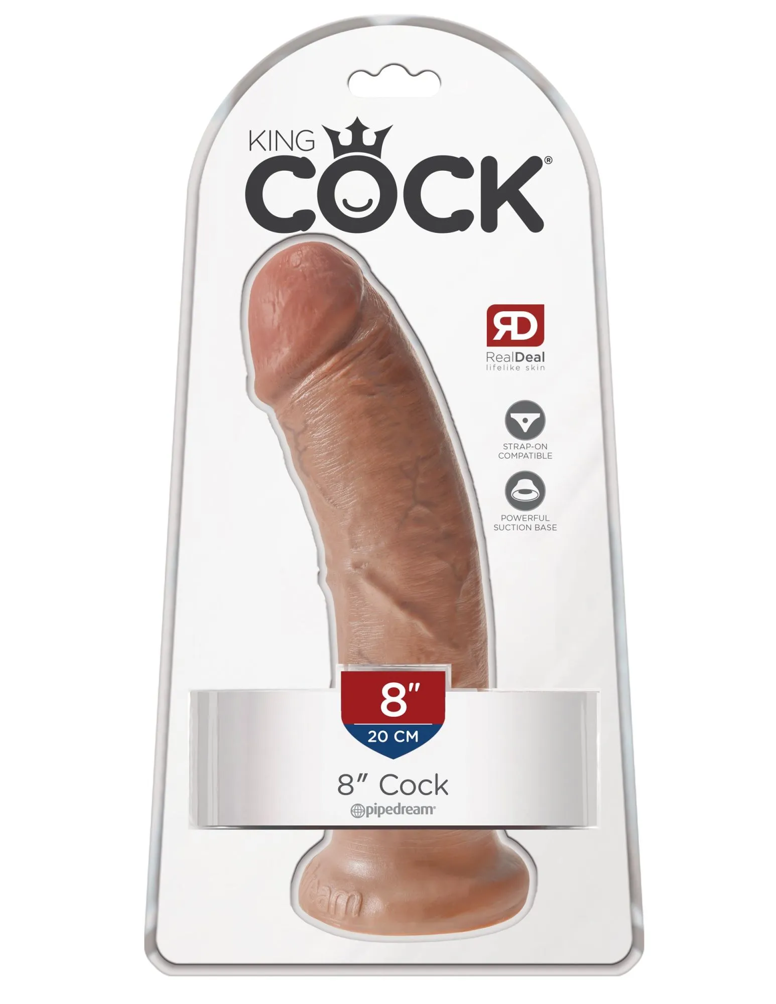 фаллоимитатор king cock 8" мулат cock - flesh pipedream 550322pd в 