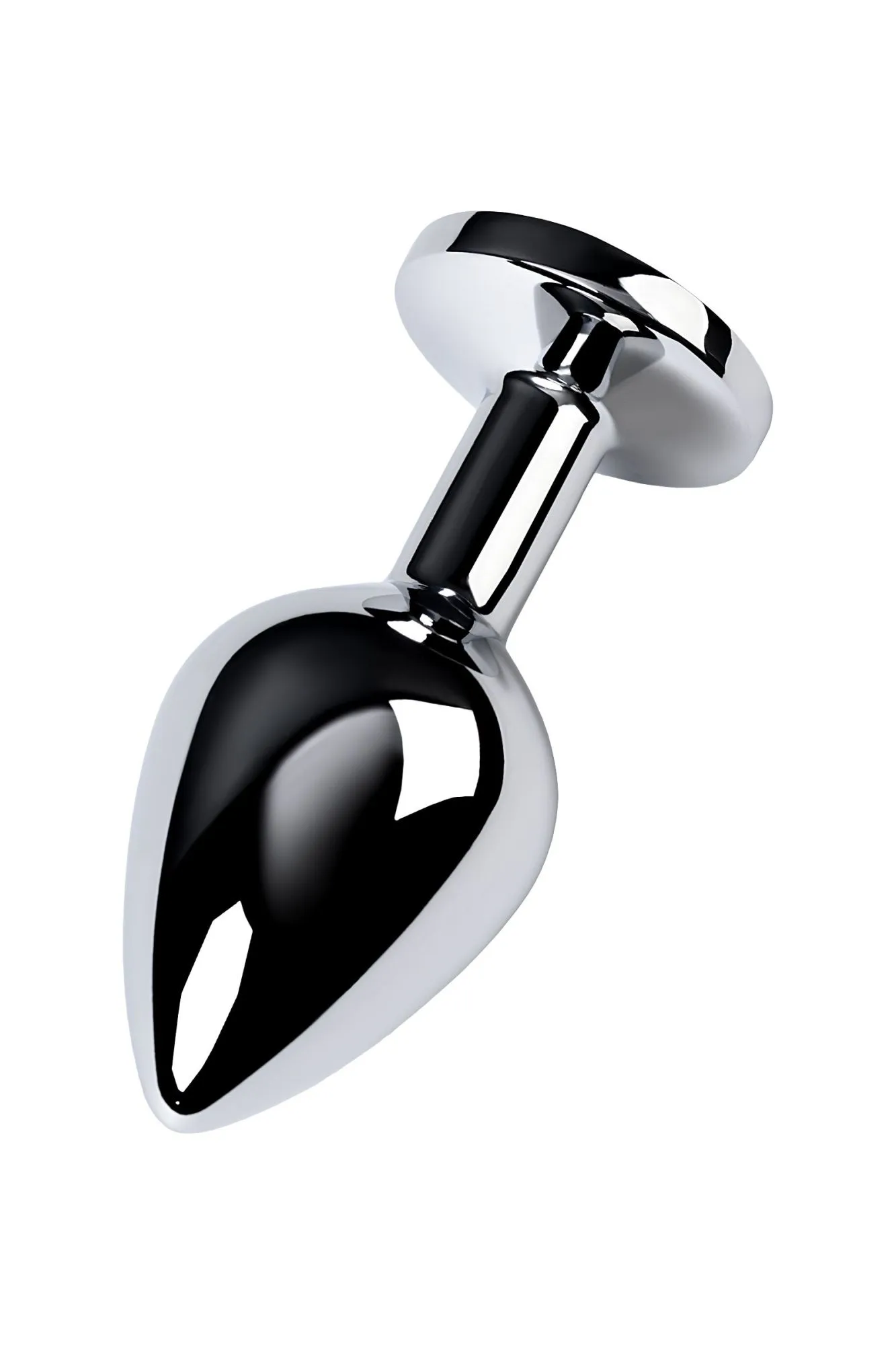 анальная втулка metal by toyfa, металл, серебряная, с голубым кристаллом, 8 см, ø 3,4 см, 85 г в 