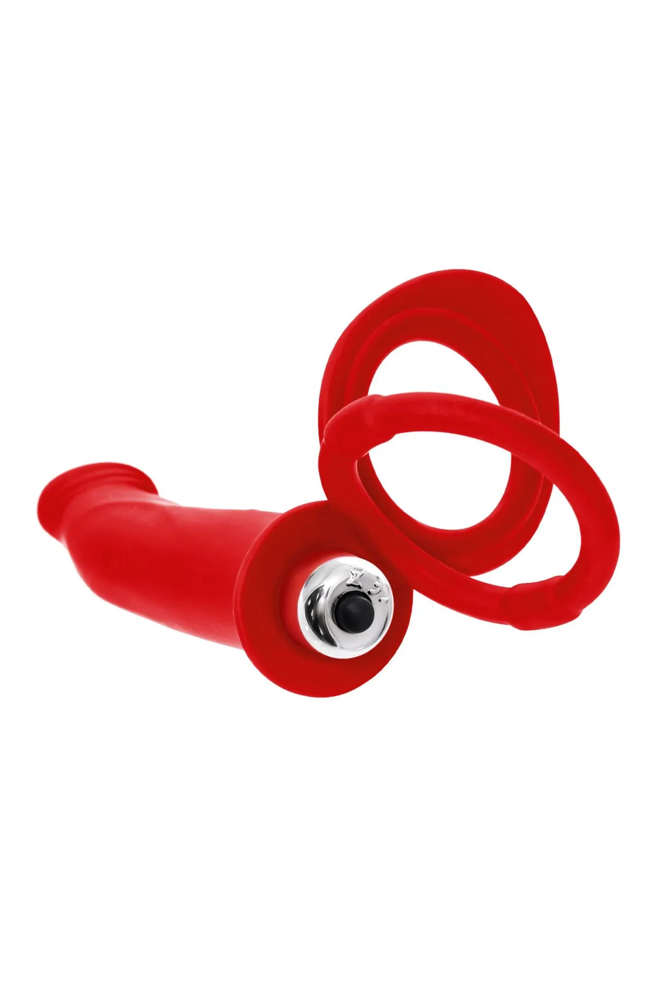 насадка на пенис для двойного проникновения black&red by toyfa, силикон, красная, 19 см в 